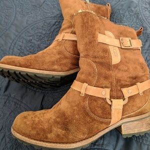 Suede Ugg Ankle Boots with buckles